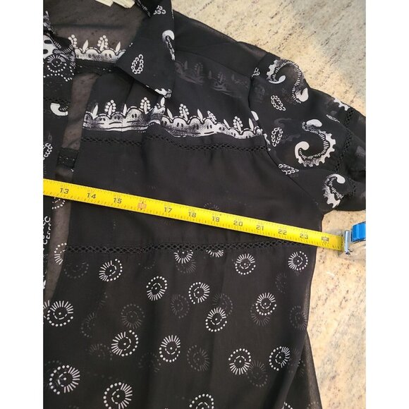 BANANA BAY FINE RESORTWEAR Size L Sheer Cardigan Coverup  3/4 Sleeve Beachy - Picture 3 of 15